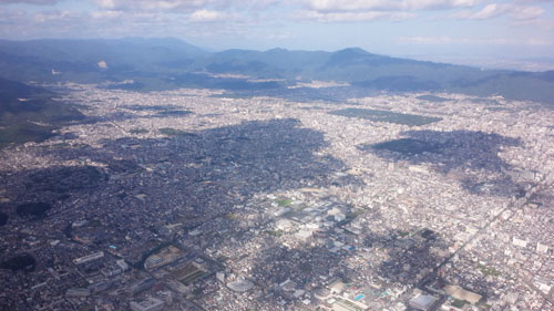 消防ヘリから市内一望