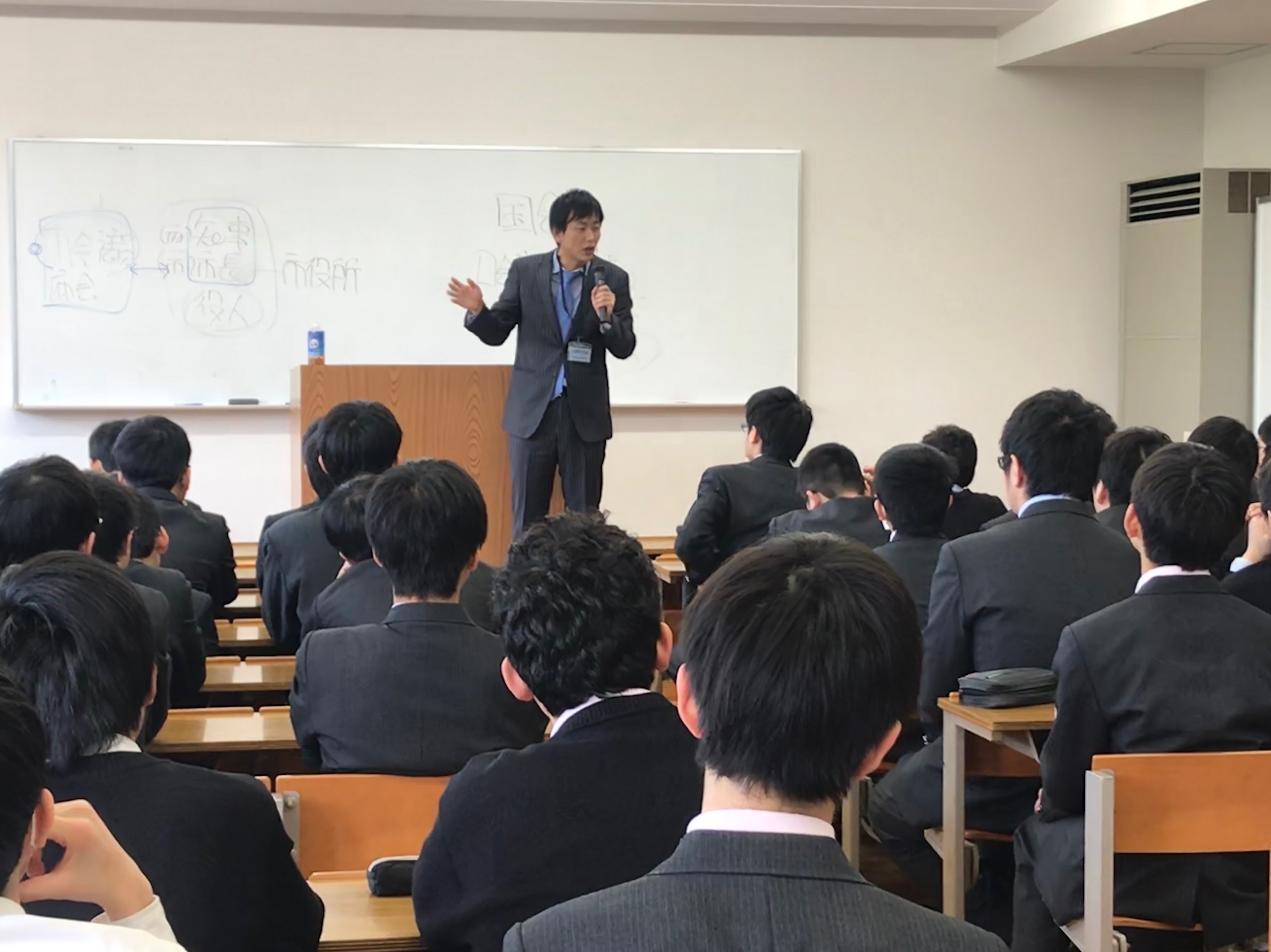 3月母校東山中学校での授業